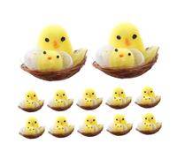 CIYODO 12 Piezas Mini de Pascua Adornos Esponjosos para Decoración de Fiesta Muñecos de Pollo para Hogar