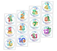 CIYODO 12piezas Stickers Mensuales para Bebés Accesorios Fotográficos De Crecimiento Propiedades De Fotografía para Recién Nacidos Stickers para Momentos Especiales