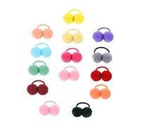 CIYODO 14 piezas Coleteros con Pompones de Felpa Bandas Elásticas de Pelo para Suaves Elásticas y Duraderas Accesorios Coloridos para Diario y Fiestas
