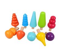 CIYODO 1Juego Árbol Pequeño de Madera Educativos Montessori de Árboles de Madera Coloridos Imaginación y Coordinación