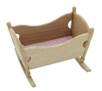 CIYODO 1Pieza Cuna Miniatura de Madera Casa de Muñecas Accesorios de Juguete y Compacto Decoración y Desarrollo Infantil