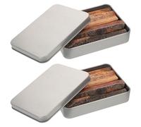 CIYODO 2 Cajas de palitos de Madera para encender Fuego con Lata de Almacenamiento, leña Natural Impermeable para Acampar, Barbacoa de Emergencia, fogata, fácil de Transportar y Usar en Todo Tipo de