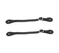 CIYODO 2 Correas de Espuelas Ecuestres Ajustables para Equitación, Correas de Talón de Cuero Negro para Botas de Montar Cowboy, Equipo de Seguridad para Deportes Ecuestres al Aire Libre