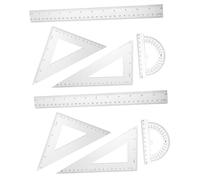 CIYODO 2 Juegos Reglas Triangulares Pequeñas Transparentes de Juego de Herramientas Geométricas para Estudiantes Reglas Portátiles Ligeras para Dibujo Técnico y Matemáticas para Aula y