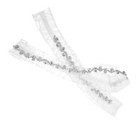 CIYODO 2 Ligas de Encaje Blanco para Novia con Brillantes, Cómodas y Elegantes Bandas Elásticas para Pierna, Ideales para Boda y Compromiso