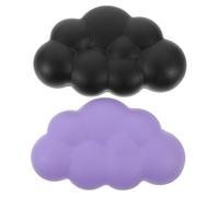CIYODO 2 piezas Almohadilla Reposamuñecas para Teclado y Ratón Soporte Ergonómico Forma de para Oficina y Gaming Negro Antideslizante para Aliviar la el Trabajo