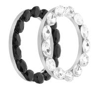 CIYODO 2 Piezas Anillo de Cristal para Botón de Encendido Cubierta Decorativa con Estrás para Coche Accesorio para Motor Decoración Interior Brillante para Mujeres