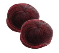 CIYODO 2 Piezas Bolsa Para Moño De Peluca Postizo Extensiones De Moño Para Mujer Postizo De Falso Clip Para Viajes y Peinados Cotidianos