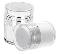 CIYODO 2 Piezas Botes de Crema Recargables Envases Cosméticos Airless con Bomba Tarros Plásticos Vidrio para Viaje y Diario