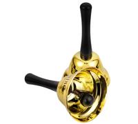 CIYODO 2 piezas Campanas de Mano Vintage para Servicio Campana de Mesa de Metal Dorado con Texto Ring For Drink para Bares Fiestas de Solteros y Restaurantes