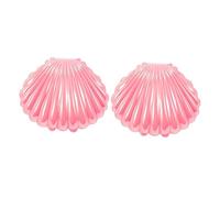 CIYODO 2 Piezas caparazón de simulación de Oficina Almacenamiento de Conchas Marinas pequeño Concha Artificial Adorno de Concha Adorno de fotografía Shell de emulación el plastico Rosa