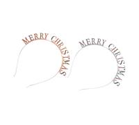 CIYODO 2 Piezas Diademas de Letras con Diamantes de Aleación Resistente Accesorios para Cabello Navideños para Niñas y Fiestas Color Plata y Rosa Dorado