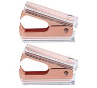 CIYODO 2 piezas Herramienta Quitagrapas Portátil Removedor de Grapas y Diseño Ergonómico para Oficina y Hogar Extracción sin Dañar Documentos Color Rosa Dorado Elegante