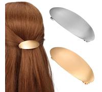 CIYODO 2 Piezas Horquillas Ovaladas de Metal para Cabello con Clips Franceses Vintage y Plata para Mujeres y Niñas Accesorios Resistentes y Multifuncionales para Peinados Elegantes