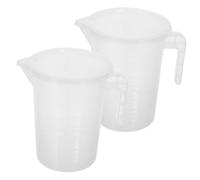 CIYODO 2 piezas Jarra Medidora con Tapa y Asa de Jarra Medidora de Plástico Transparente para Ingredientes y Preparación de Bebidas con Precisa y Resistencia al Calor