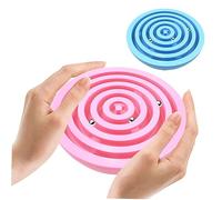 CIYODO 2 Piezas Juguetes de Laberinto equilibrados Juguetes educativos Mazer Rompecabezas Juguete Laberinto Rompecabezas Perlas Juguete de Cuentas de Bambú Blue