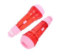 CIYODO 2 Piezas Micrófono de Juguete para Micrófono de Eco Simulado Juguete Musical Educativo Plástico la Expresión Lingüística y Musical para Imaginación y Fiestas Color Rosa