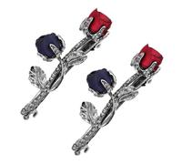 CIYODO 2 piezas Pinzas para Pelo con Flores de Rosa de Aleación y Cristales Accesorios Elegantes para Boda Pasadores Laterales con Brillo para Mujer Decoración y Duradera