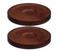 CIYODO 2 Piezas Posavasos de Madera Giratorios para Vasos de Whisky Base Antideslizante Color Caoba Soporte Estable para Copas de Bebidas para Barra y Regalos