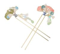CIYODO 2 Piezas Shaped Vintage Chinese Hair Sticks With Enamel Floral Tassels Secure Fit Hanfu Accessories For Women Daily And Special Occasions