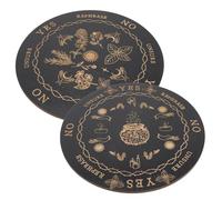 CIYODO 2 Piezas Tablero de Divinación de Madera Maciza Placa Grabada con Información para Radiestesia y Lectura de Péndulo Decoración Práctica para Consultores y Aficionados al Tarot