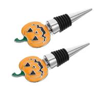 CIYODO 2 Piezas Tapones de Vino Halloween con Diseño de Calabaza Selladores de Botella Reutilizables de Aleación de Zinc Tapones Herméticos para Perfectos para Fiestas y Uso Bares