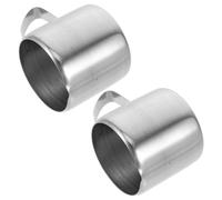 CIYODO 2 Piezas Tazas Leche Inoxidable para Café Jarras para Espumar y Decorar Latte Diseño Portátil y Boquilla Precisa para Uso Casa y Oficina