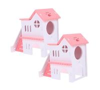 CIYODO 2 Piezas Villa De Casa Pequeña para Hámster Escondite para Hámster con Escalera para Mascotas Pequeñas como Ardillas y Ratas