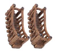 CIYODO 2 Puentes Decorativos para Acuario Estatuas De Acuarios Puentes Colgantes En Miniatura Adornos para Peceras Decoración De Jardines Zen Color Marrón Claro