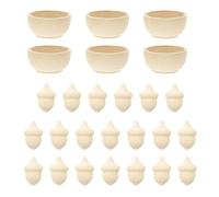 CIYODO 20 Piezas Kit de Bellota de Madera artesanía de Bellota bellotas de Madera clasificación de Juguetes bellotas pequeñas para Manualidades Aprendiendo bellotas