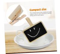 CIYODO 20 Piezas Mini Pizarra con Clip de Madera Resistente y Reutilizable para Etiquetas de Comida y Mensajes Fiestas Buffet Pack de Unidades Fácil de Usar y Borrar
