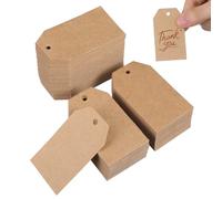 CIYODO 200 Etiquetas Colgantes de Papel en Blanco Estilo Vintage para Pintar Amplio Espacio para Mensajes Ideales para Regalos y Listas de Empaque