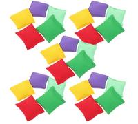 CIYODO 25 Piezas Sacos de Arena Pequeños para Lanzar Diseño Cuadrado Doble Capa Antidesgaste Sacos de Colores Sólidos para Infantiles y Actividades Escolares