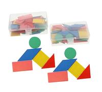 CIYODO 2juegos Material Didáctico para Figuras Geométricas Rompecabezas De Madera Educativo para Incluye Formas Rectángulos Círculos y Triángulos para Aprender Matemáticas y
