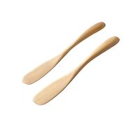 CIYODO 2piezas Esparcidor Mantequilla y Cuchillo Madera Natural Para Untar Queso Crema y Mermelada Decoración Tartas y Repostería