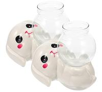 CIYODO 2piezas Jarrón De Cerámica con Forma De Conejo Jarrón De Decorativo para De para Oficina para Flores y Plantas Hidropónicas