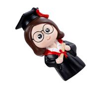 CIYODO 3 Figuras De Chica Graduada para Tarta Estatua De Doctorado Decoración De Resina Adorno De Mesa para Postre De Fiesta De Graduación.