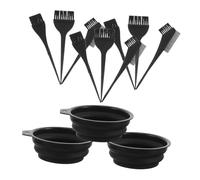 CIYODO 3 Juegos Kit para Teñir Cabello con Cuenco Plegable para Color Peine Aplicador Portátil y Pincel Profesional para Uso Casa y Salón