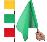 CIYODO 3 Piezas Bandera de Árbitro Dominante Portátil Multiusos para | Poliéster Algodón, Acero Inoxidable y Esponja, Uso en Casa o Fiesta de Cumpleaños, Señalización Manual