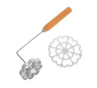 CIYODO 3 Piezas Molde para Buñuelos de Metal con Mango de Madera Juego de Moldes para Waffles y Herramienta de Cocina para Hornear Empanadas y Pasteles