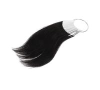 CIYODO 30 Piezas Muestras de Cabello Reales para Entrenamiento Mechones Grados Duraderos Reutilizables Aptos para Teñir Rizar Alisar y Cortar con Anillos PVC para Fácil Identificación