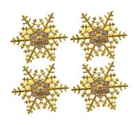 CIYODO 4 Anillos para Servilletas Navideños Diseño de Copo de Nieve Servilleteros de Aleación Resistentes y Ligeros para Decoración de Mesas en Fiestas y Cenas de Navidad