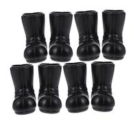 CIYODO 4 Pares de Mini Botas Navideñas de Santa en Plástico, Modelo de Zapatos en Miniatura para Decoración de Casas de Muñecas y Adornos Navideños, Accesorios para Bricolaje