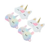 CIYODO 4 Piezas Antifaz para Dormir Infantil con Diseño de Unicornio Suave y Ligero para Niñas Adolescentes y Mujeres Pack de Colores Surtidos Ajustable y Cómodo para Viaje y Siestas