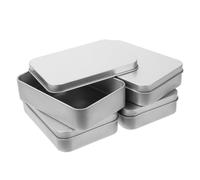 CIYODO 4 piezas Cajas Metálicas Rectangulares de Plateado de Reutilizables y Resistentes para Empaque de Dulces y Juguetes Selladas y Antipolvo Material de Chapa