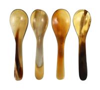 CIYODO 4 piezas Cucharas Café Cuerno para Postre Café Té y Helado Grande Diseño Práctico y Duradero Regalo Original