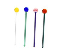 CIYODO 4 piezas Cucharas de Vidrio Transparentes para Café y Postres Mango para Café y Jugos Diseño Ergonómico y de Limpiar