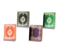 CIYODO 4 Piezas de Mini Libros Biblia en Miniatura para Casa de Muñecas, Decoración Clásica en Papel, Accesorios Multicolor (Morado, Rojo, Verde, Negro) para Juguetes y Escenarios Bjd