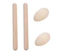 CIYODO 4 Piezas Instrumentos de Percusión para Madera Ecológica Incluye Palos Rítmicos y Huevos Sonajeros para Desarrollo Musical y Coordinación Infantil para Preescolar y Jardín de