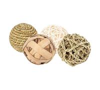 CIYODO 4 Piezas Juguete De Bola Takraw para Hámster Conejito Bolas De Hierba De Heno Bola De Erizo Juguetes De Hámster Pelota Jaulas para Cobayas Juguete De Mimbre Juguete De Hámster